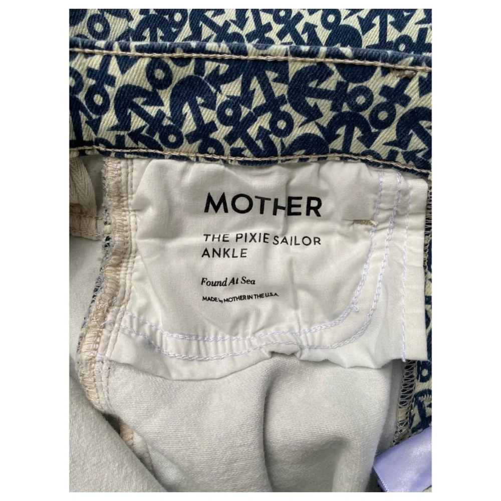 NWT MOTHER The Pixie Sailor Ultra High Rise Flare Jeans in Found At Sea Size 27
